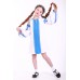 Embroidered dress for girl "Thought" White+Blue